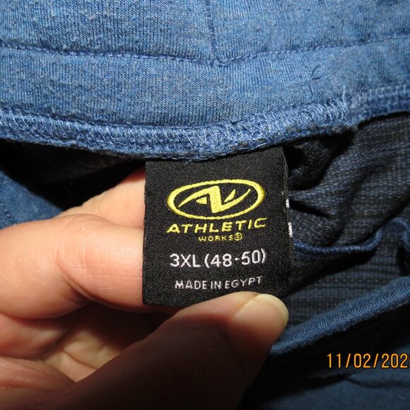 3XL (48-50) Men's Athletic Works Blue Lounge/Sweatpants - Picture 4 of 6